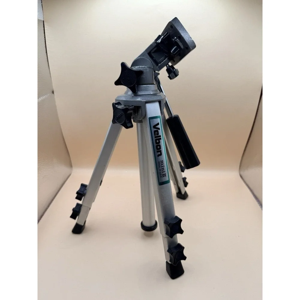 Velbon Camera Tripod Mini II 2 Adjustable Heavy Duty Pan Tilt 3 Way‎ Extend  VTG